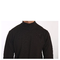 Brown Turtle Neck Pullover Wool Sweater