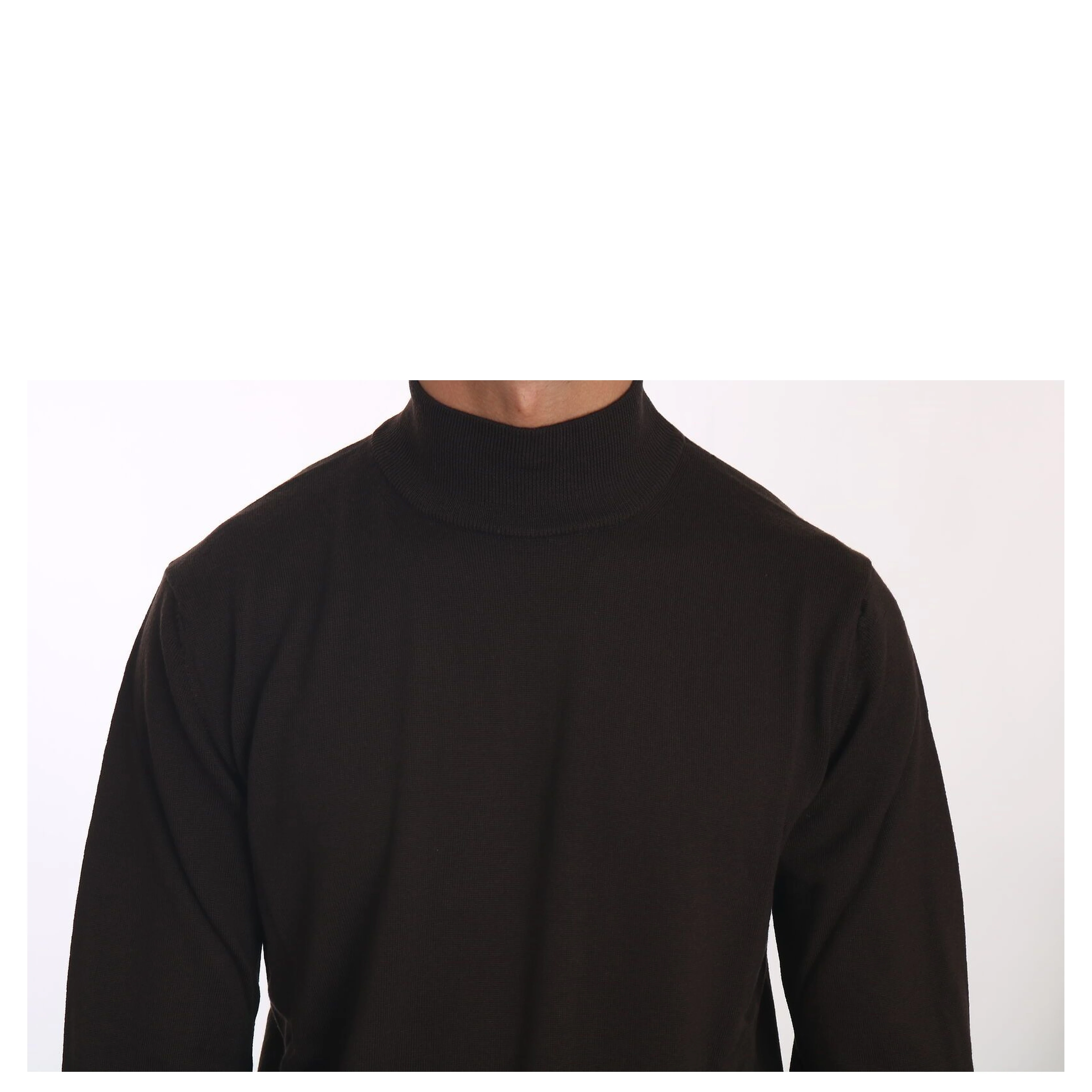 Brown Turtle Neck Pullover Wool Sweater