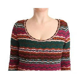 Multicolor Stripe Wool Knitted Maxi Sheath Dress