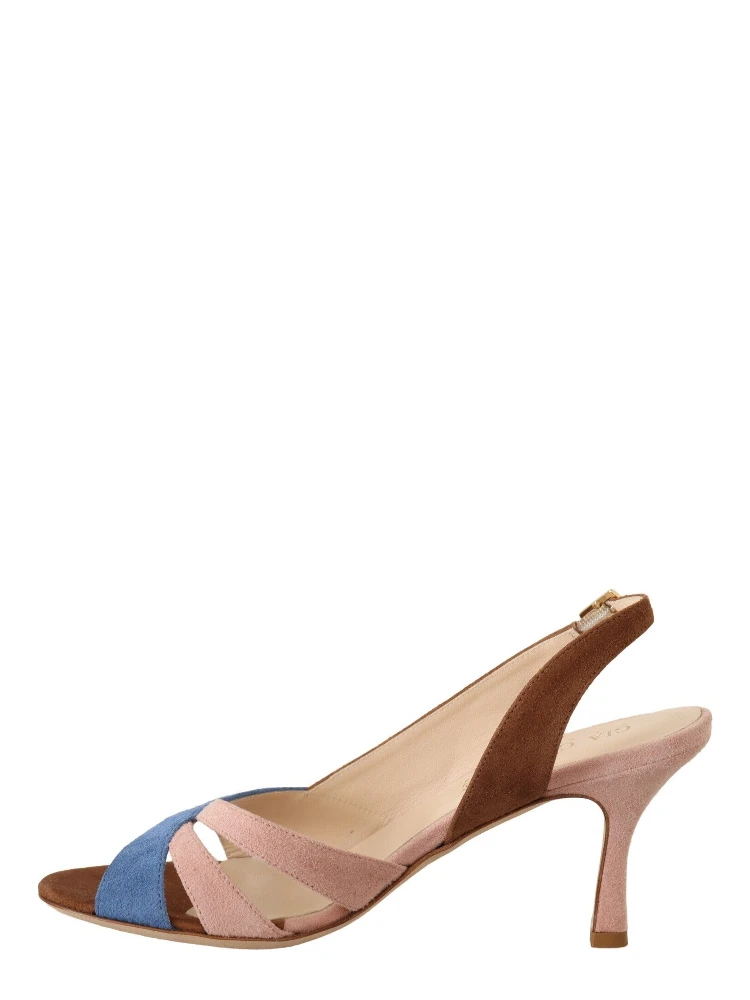 Multicolor Suede Leather Slingback Heels Sandals Shoes alternative