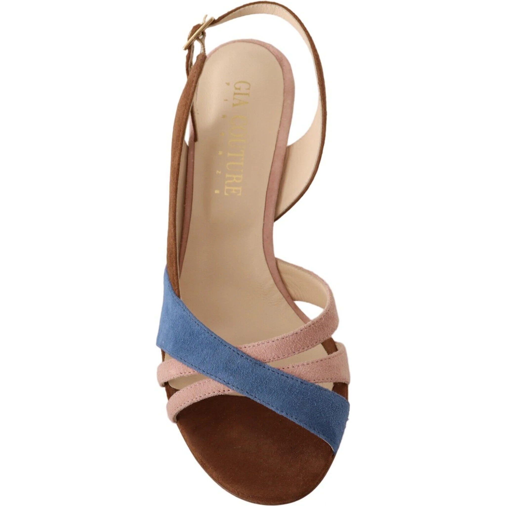 Multicolor Suede Leather Slingback Heels Sandals Shoes