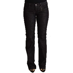 Black Cotton Low Waist Skinny Jeans