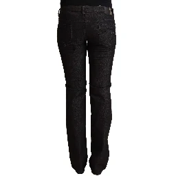 Black Cotton Low Waist Skinny Jeans