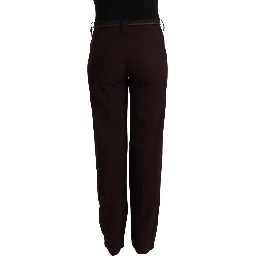 Black High Waist Straight Formal Pants