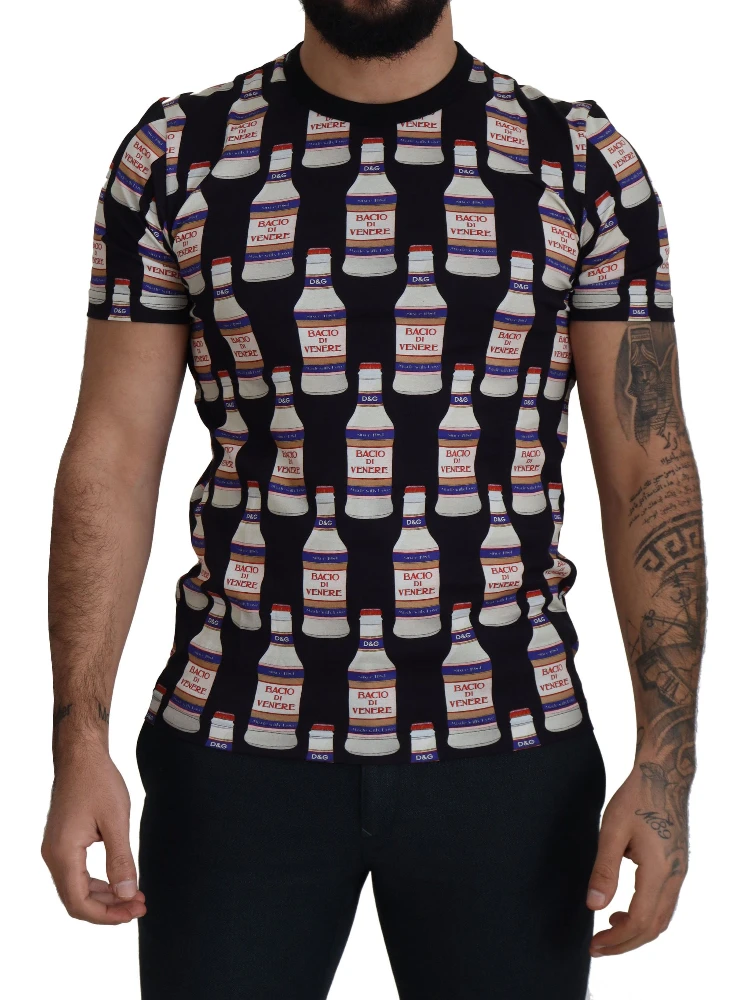 Black Bacio Di Venere Cotton Crew T-shirt