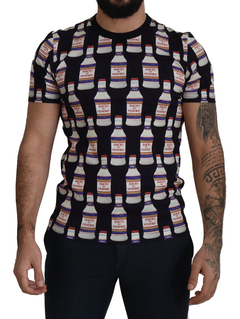 Black Bacio Di Venere Cotton Crew T-shirt