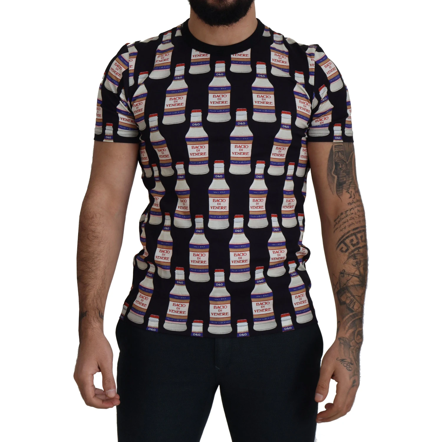 Black Bacio Di Venere Cotton Crew T-shirt