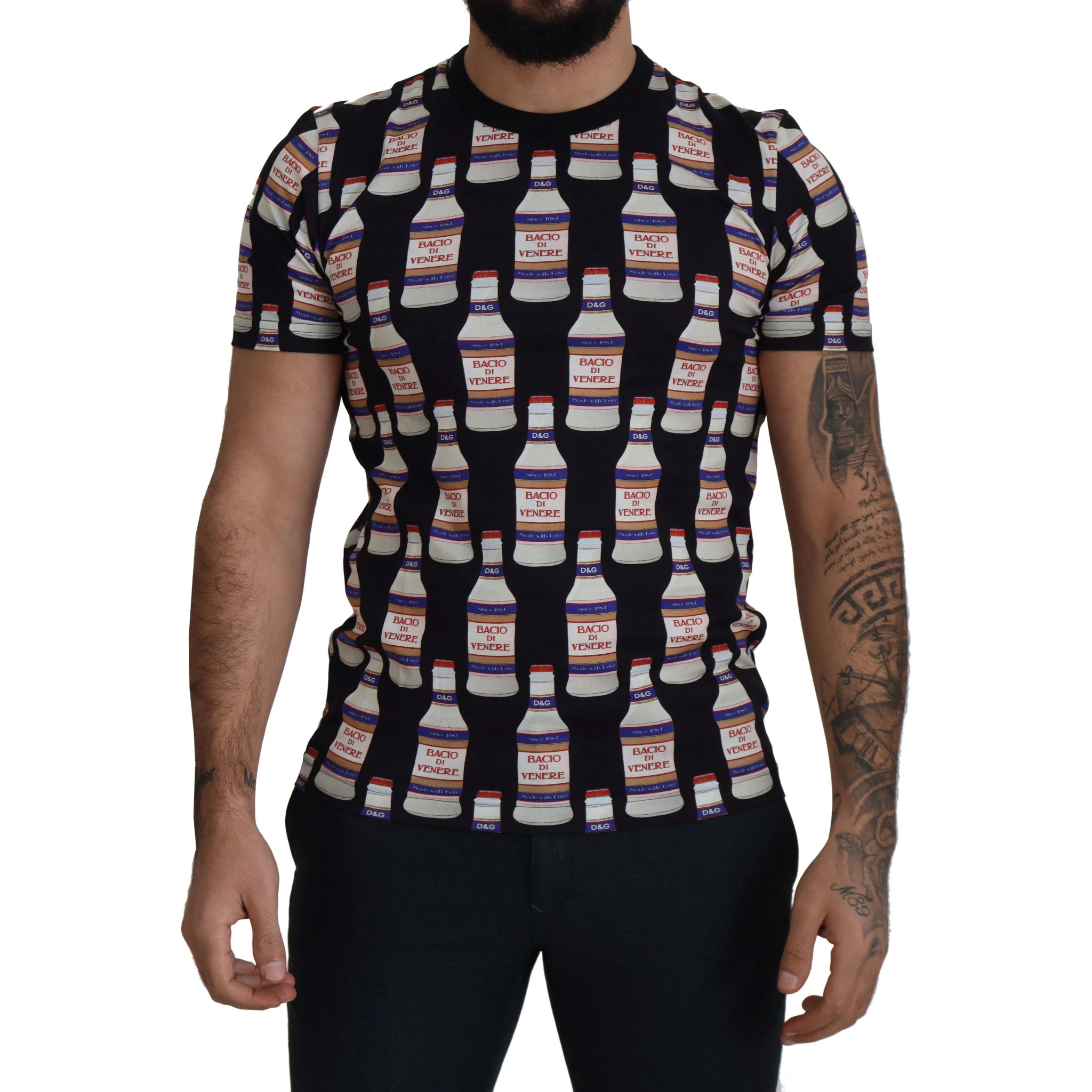 Black Bacio Di Venere Cotton Crew T-shirt