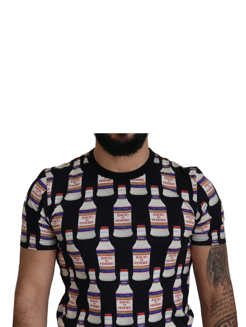 Black Bacio Di Venere Cotton Crew T-shirt