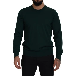 Green Cashmere Crewneck Pullover Sweater