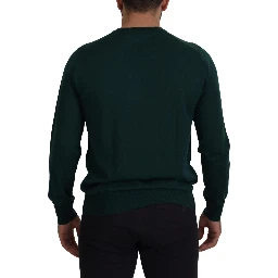 Green Cashmere Crewneck Pullover Sweater