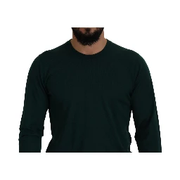 Green Cashmere Crewneck Pullover Sweater
