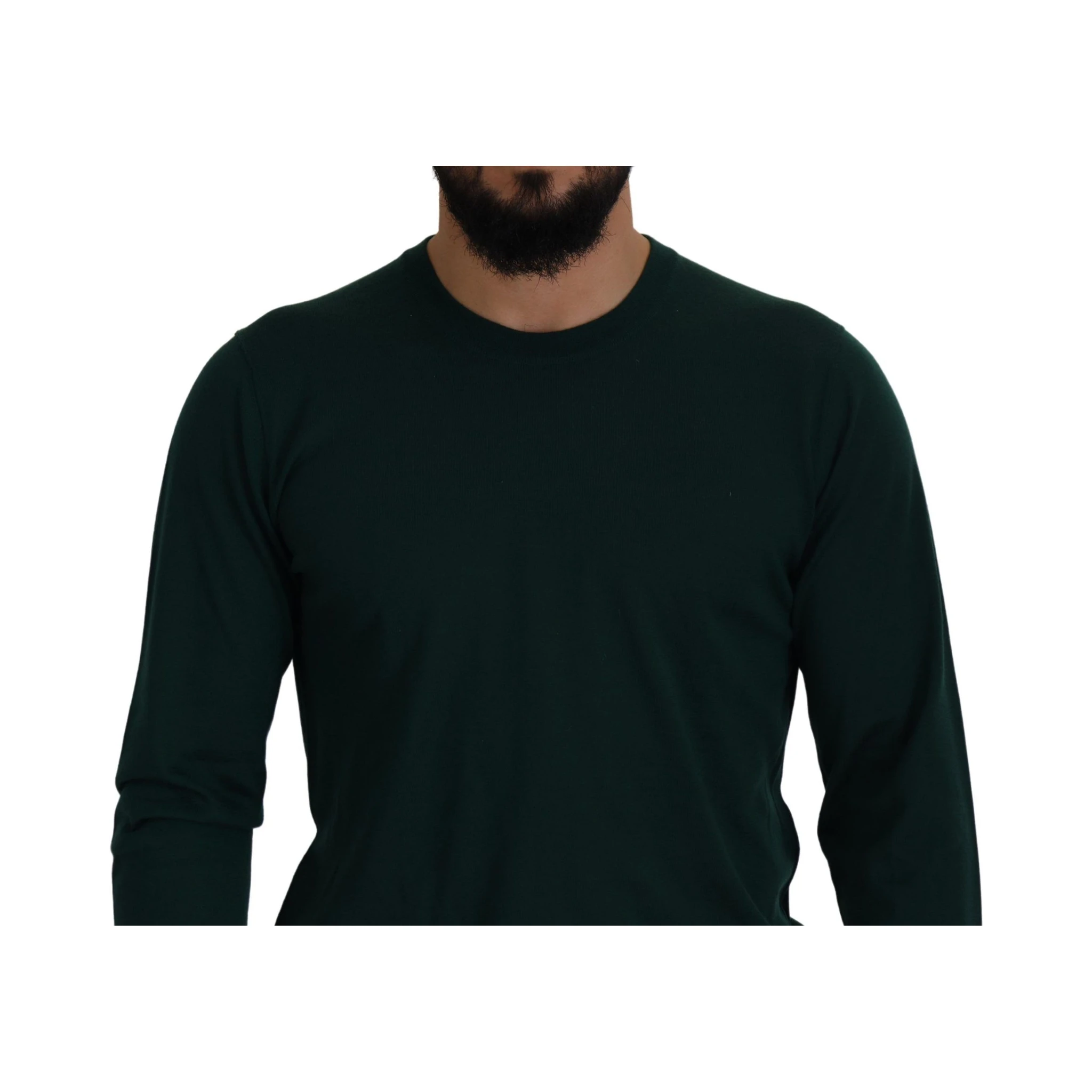 Green Cashmere Crewneck Pullover Sweater