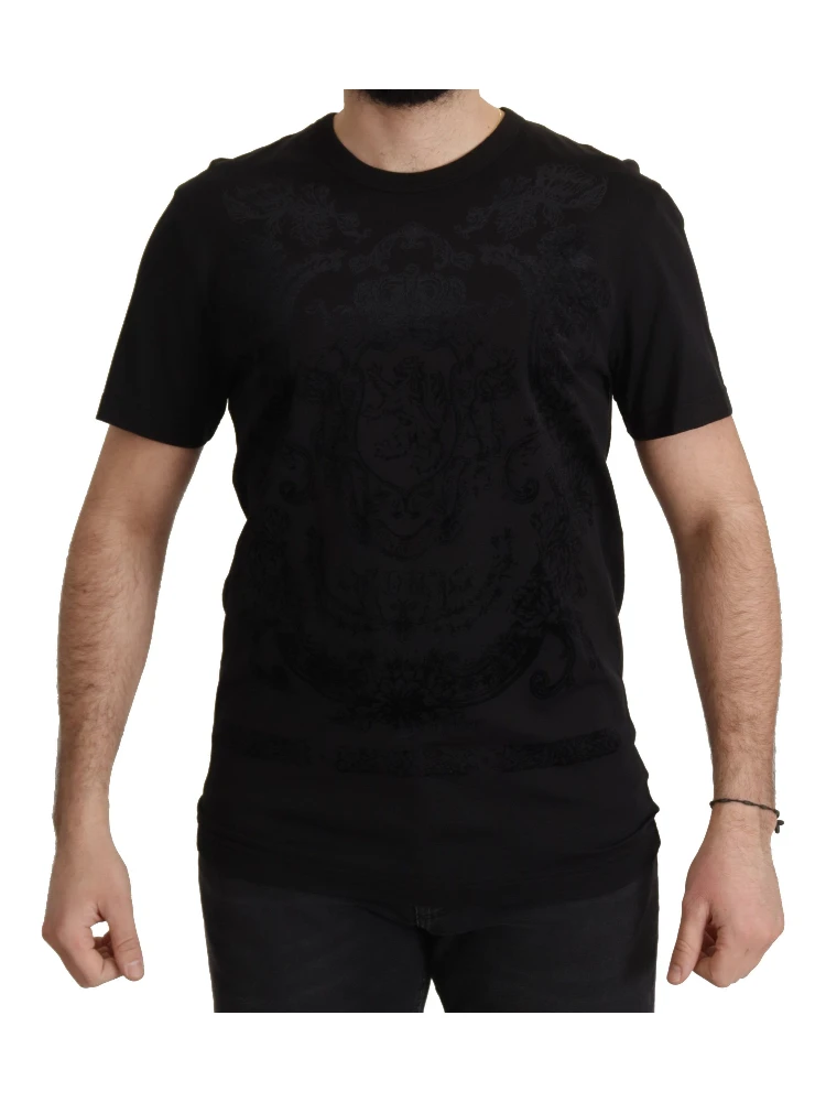 Black DG Baroque Cotton Crewneck T-shirt