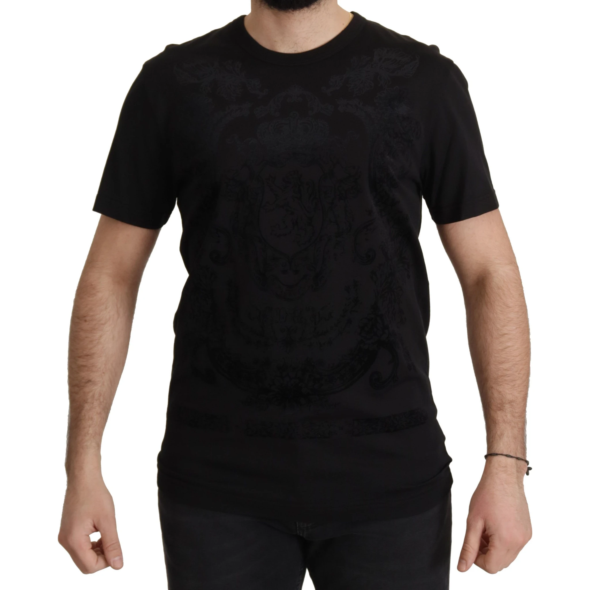 Black DG Baroque Cotton Crewneck T-shirt