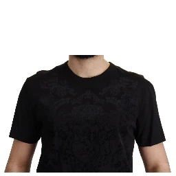Black DG Baroque Cotton Crewneck T-shirt
