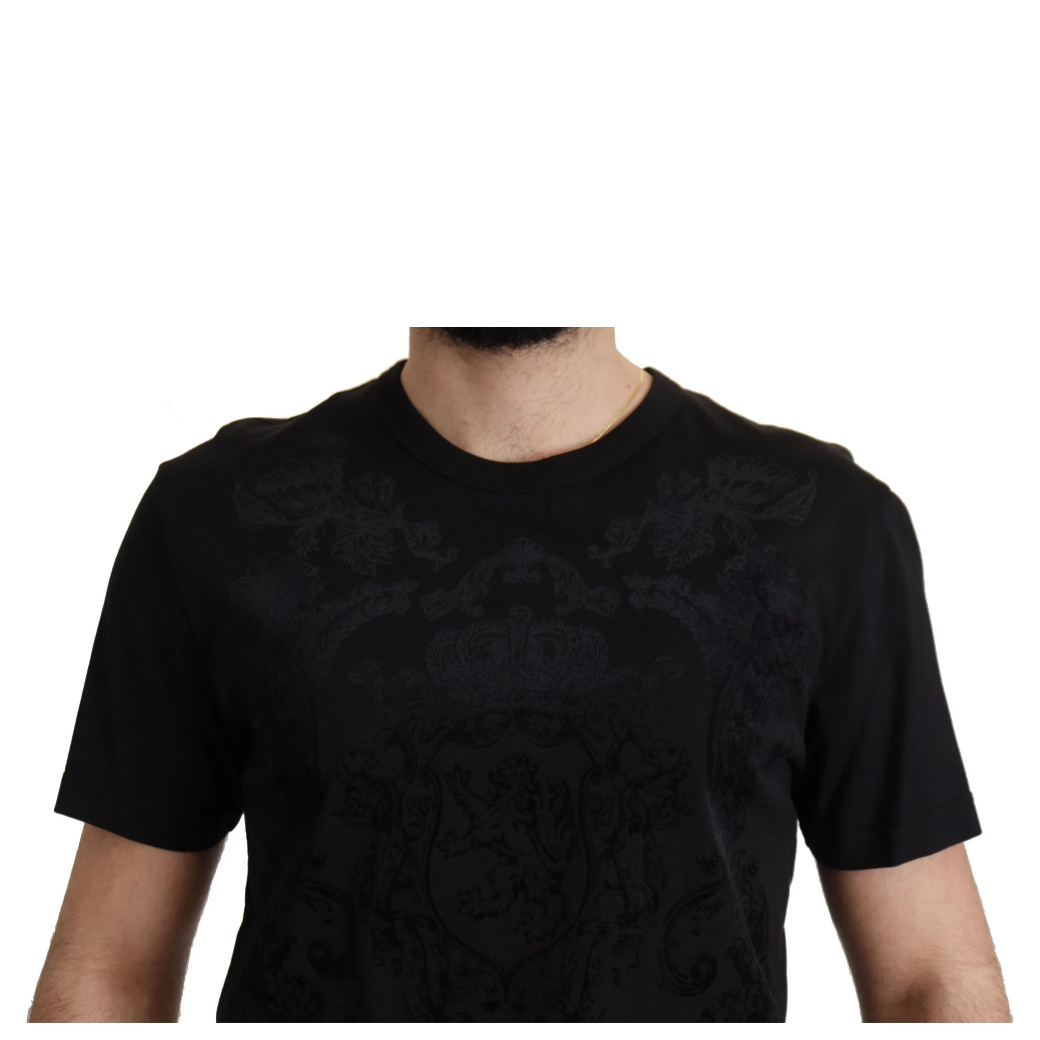 Black DG Baroque Cotton Crewneck T-shirt