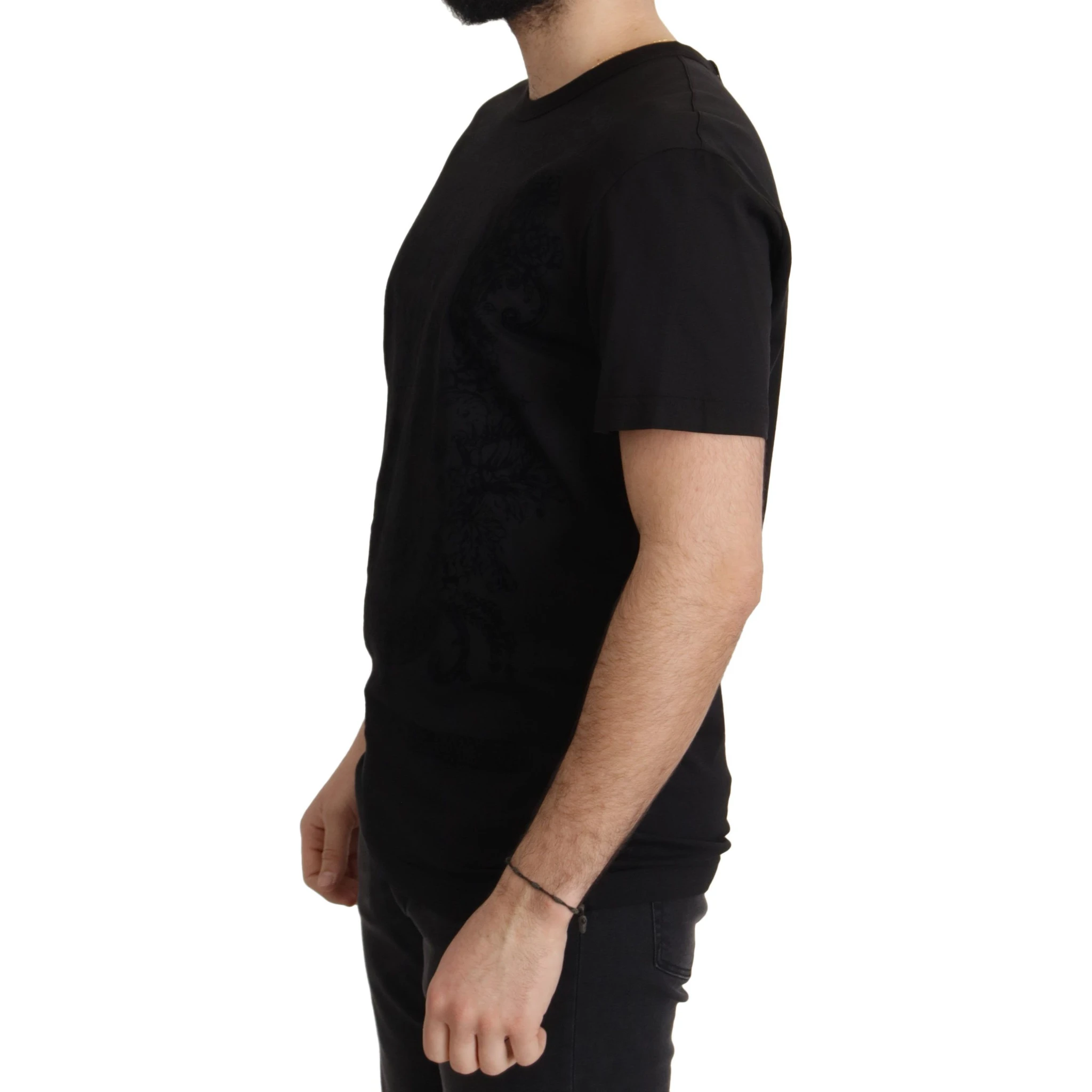 Black DG Baroque Cotton Crewneck T-shirt
