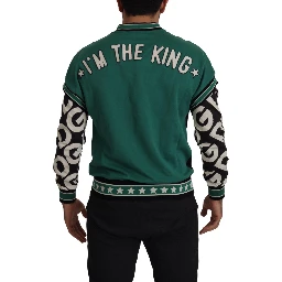Black Green Cotton KING Star Crewneck Pullover Sweater