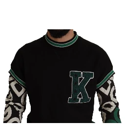 Black Green Cotton KING Star Crewneck Pullover Sweater