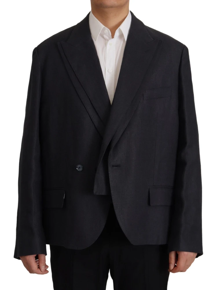 Blue Linen Formal Mens Blazer Jacket