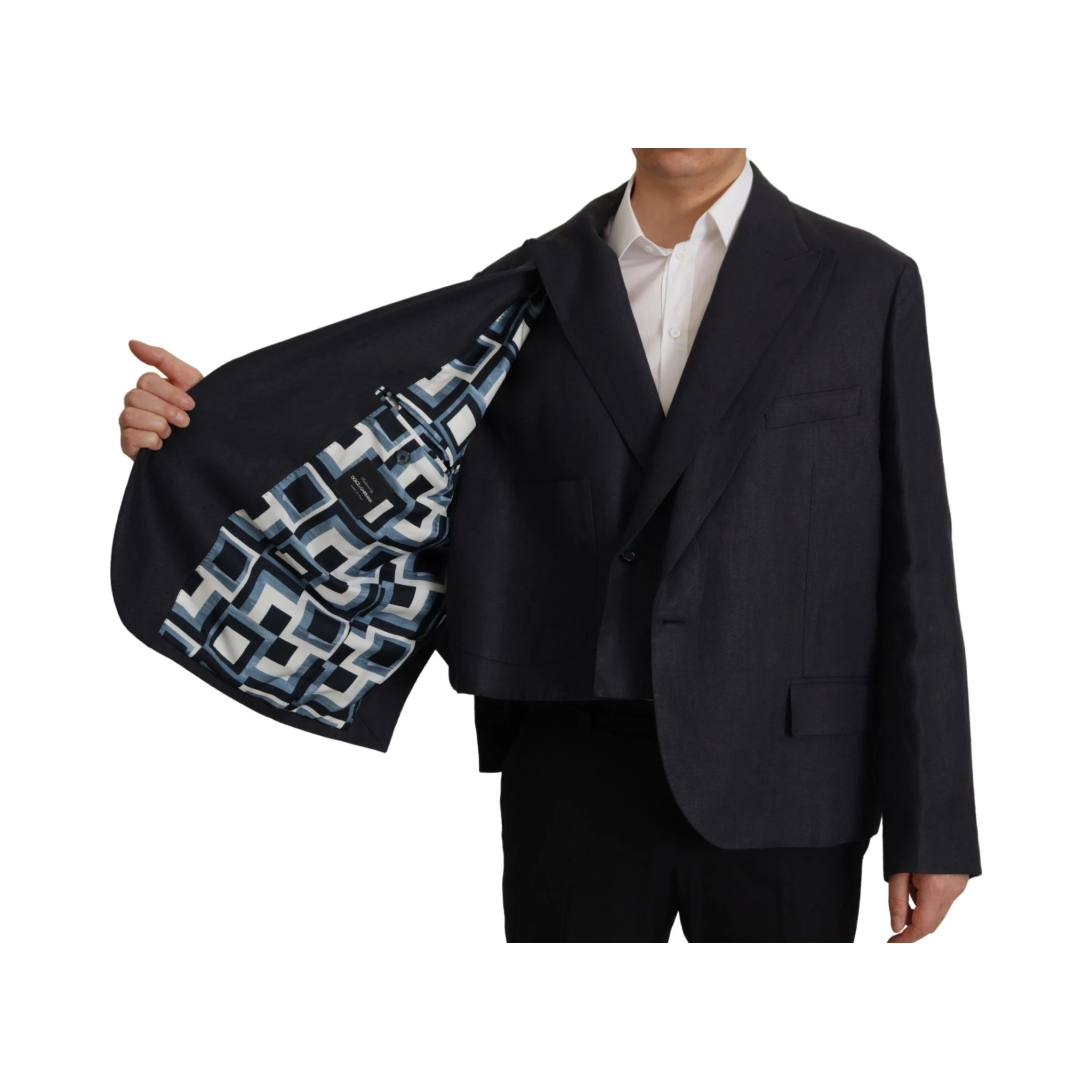 Blue Linen Formal Mens Blazer Jacket