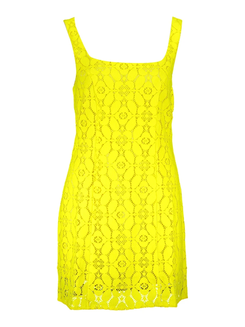 Yellow Polyester Dress