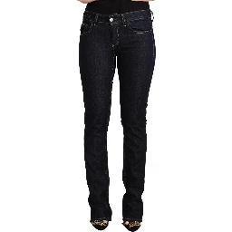 Black Cotton Stretch Low Waist Skinny Denim Jeans