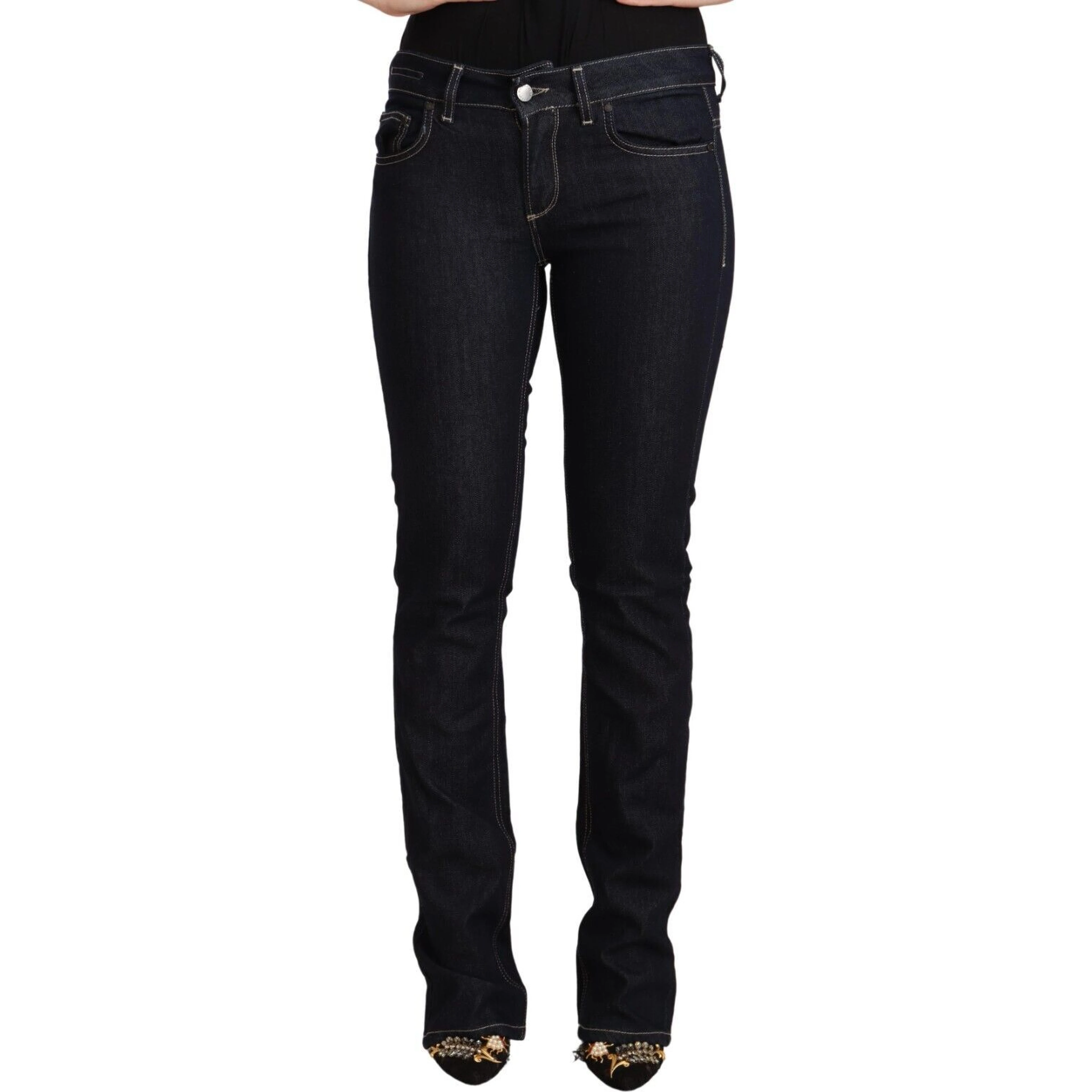 Black Cotton Stretch Low Waist Skinny Denim Jeans