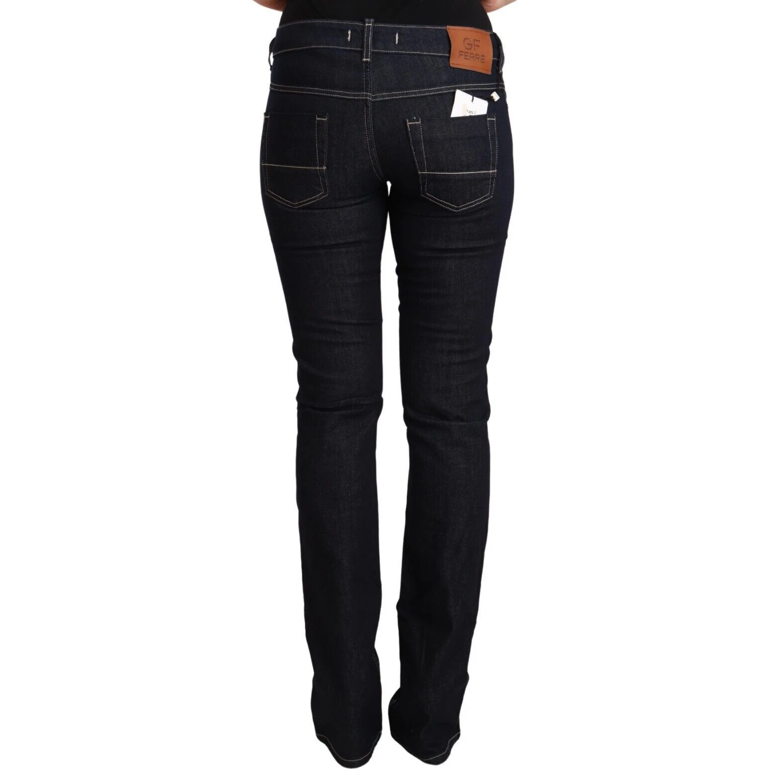 Black Cotton Stretch Low Waist Skinny Denim Jeans
