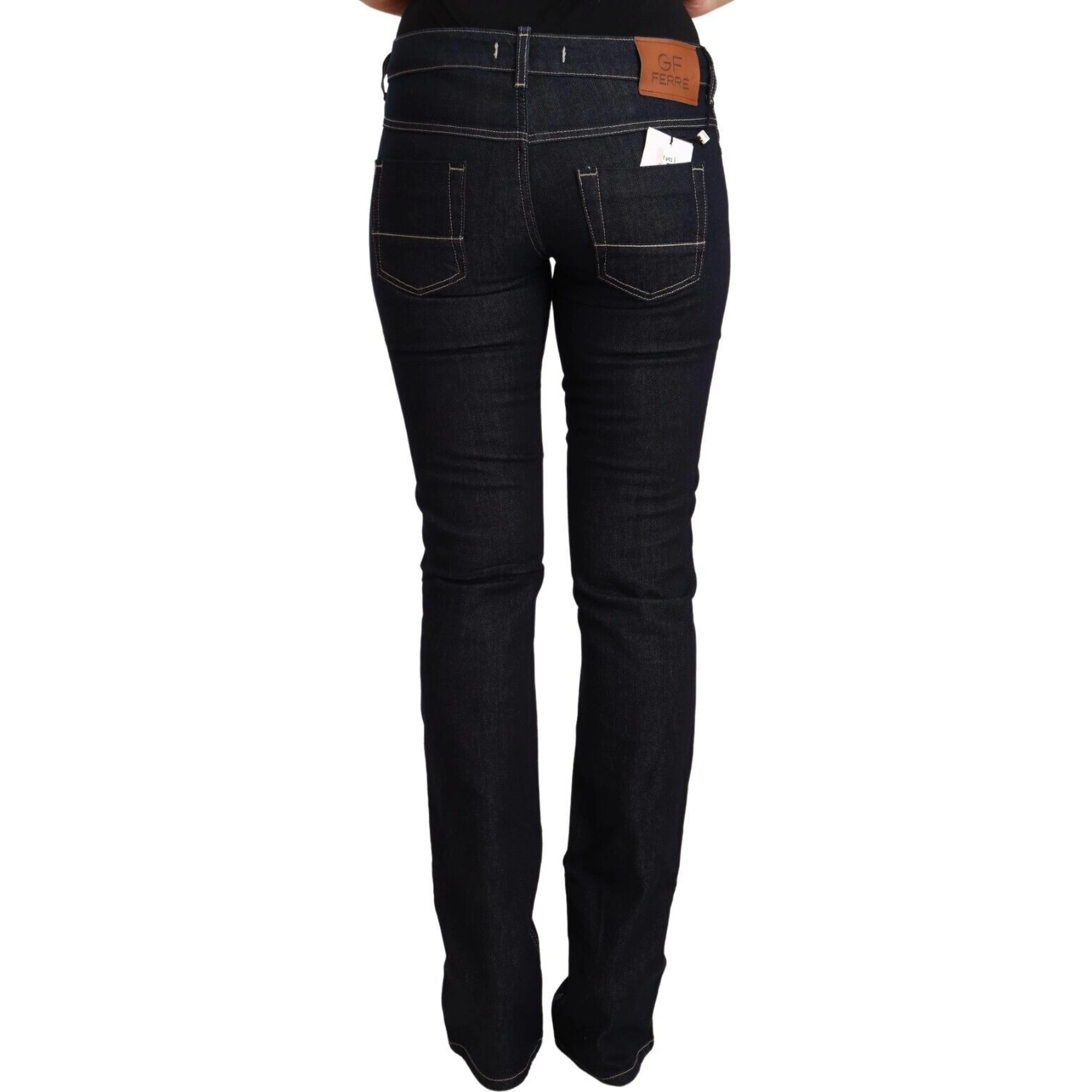 Black Cotton Stretch Low Waist Skinny Denim Jeans