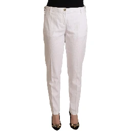White Mid Waist Tapered Birgitte Pants
