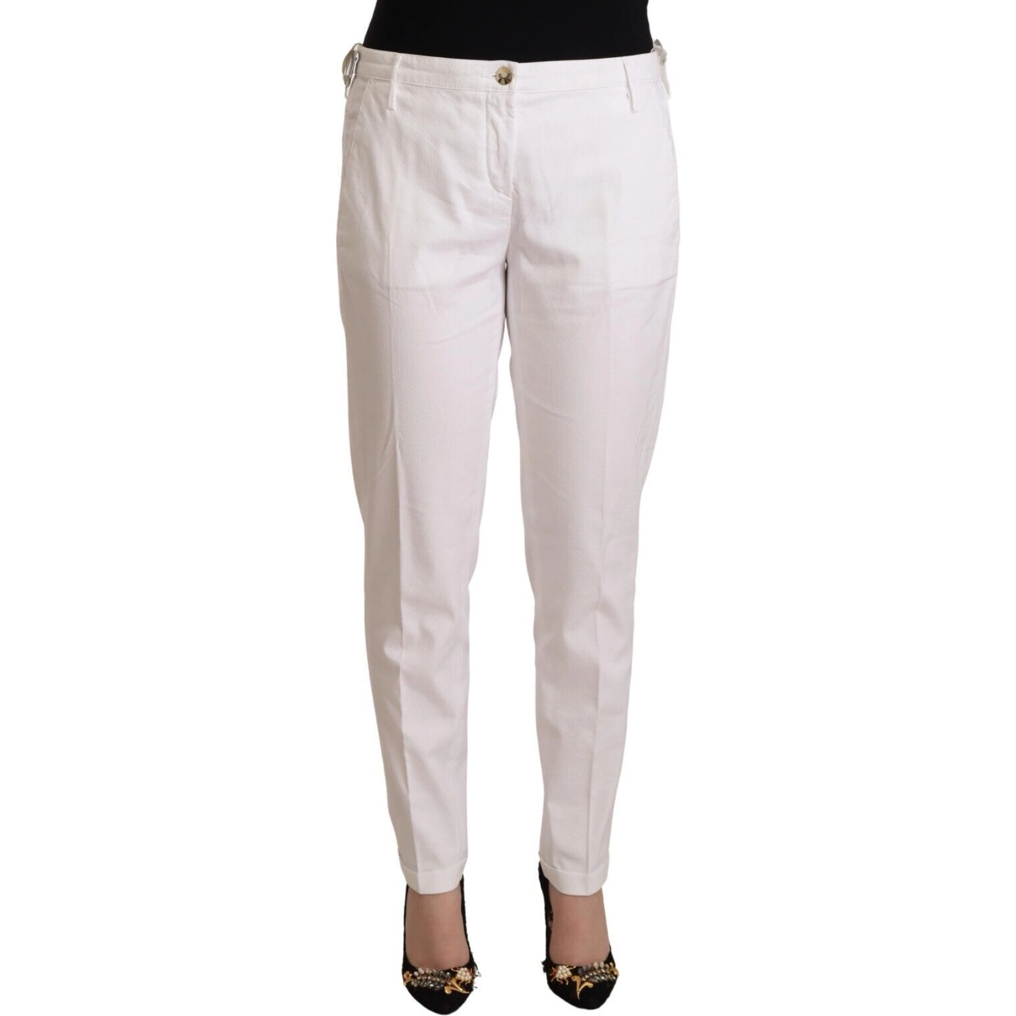 White Mid Waist Tapered Birgitte Pants