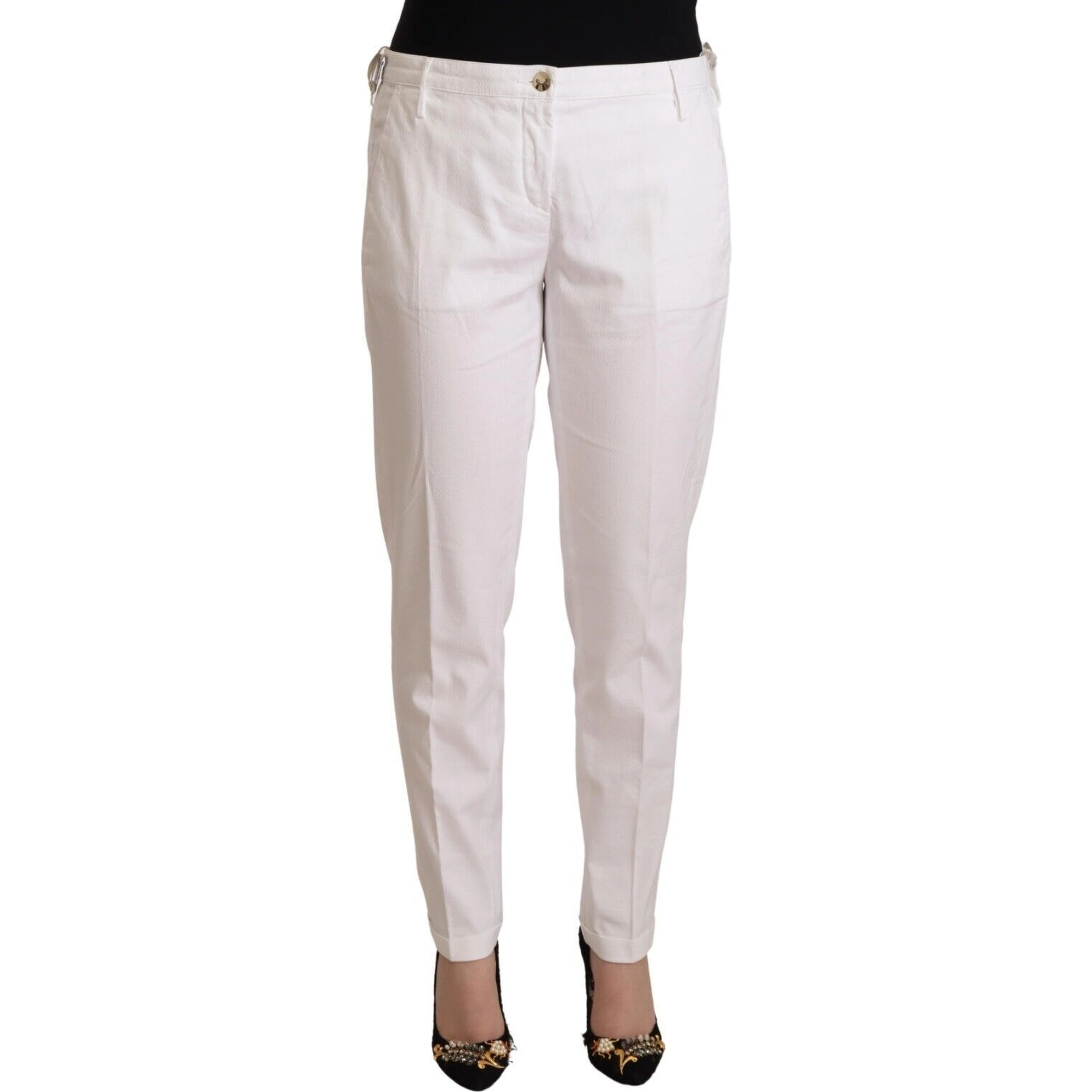 White Mid Waist Tapered Birgitte Pants