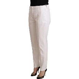 White Mid Waist Tapered Birgitte Pants