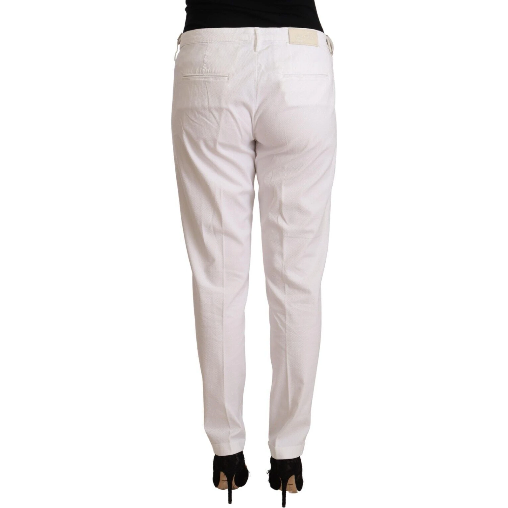 White Mid Waist Tapered Birgitte Pants