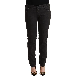 Black Low Waist Skinny Denim Cotton Jeans