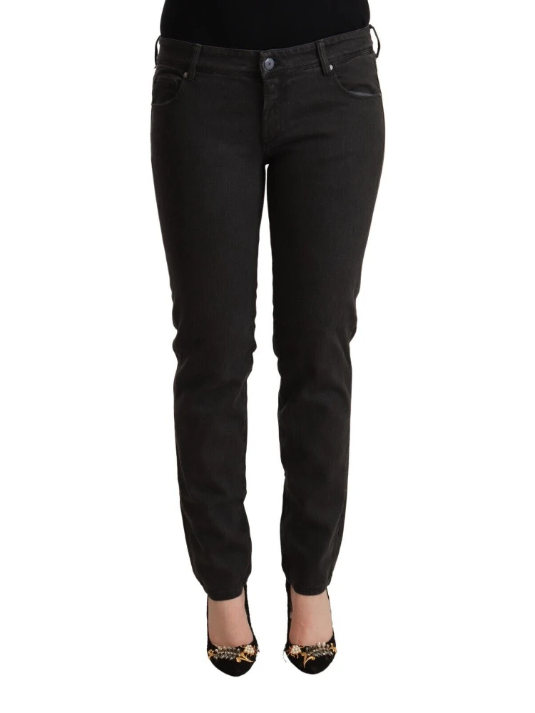 Black Low Waist Skinny Denim Cotton Jeans