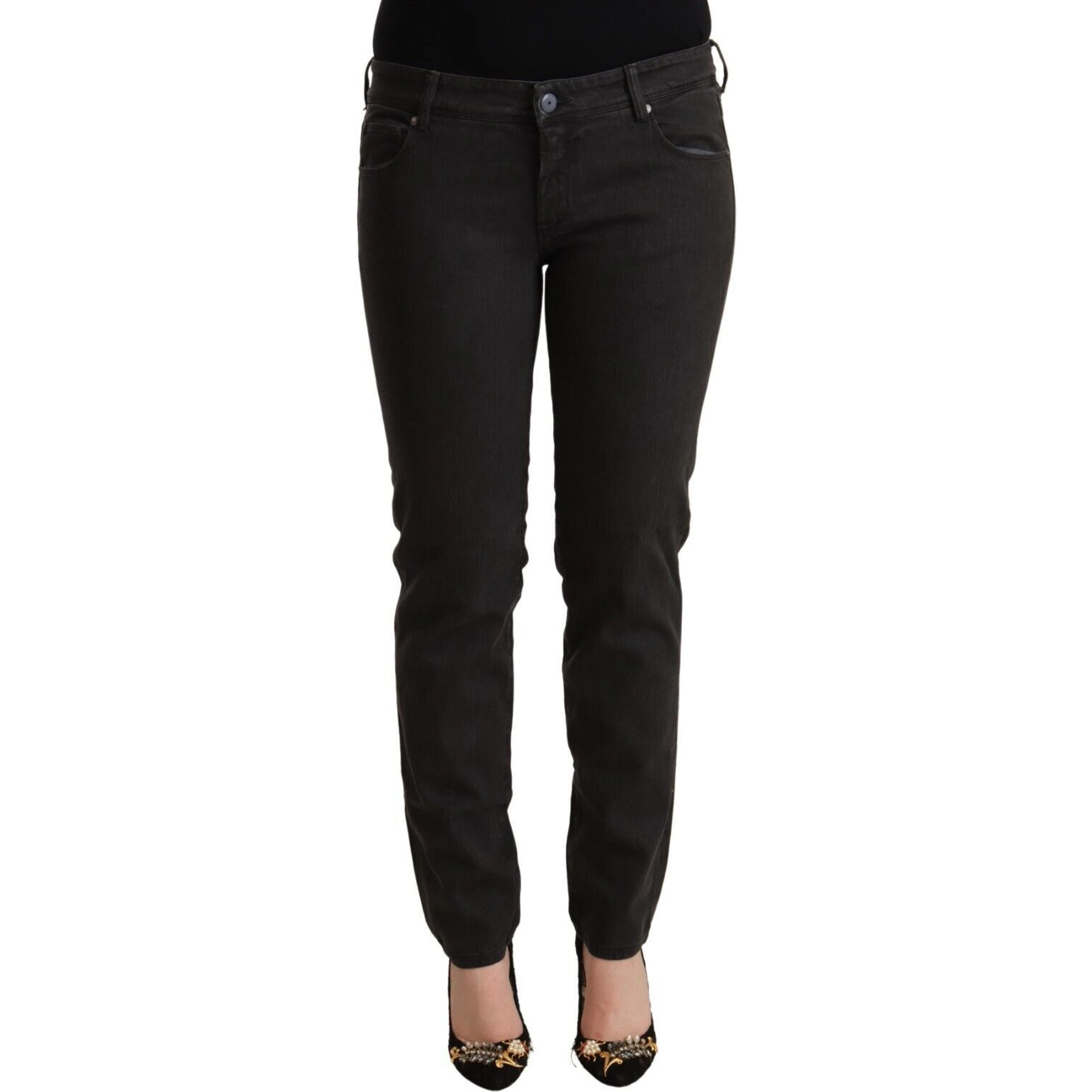 Black Low Waist Skinny Denim Cotton Jeans