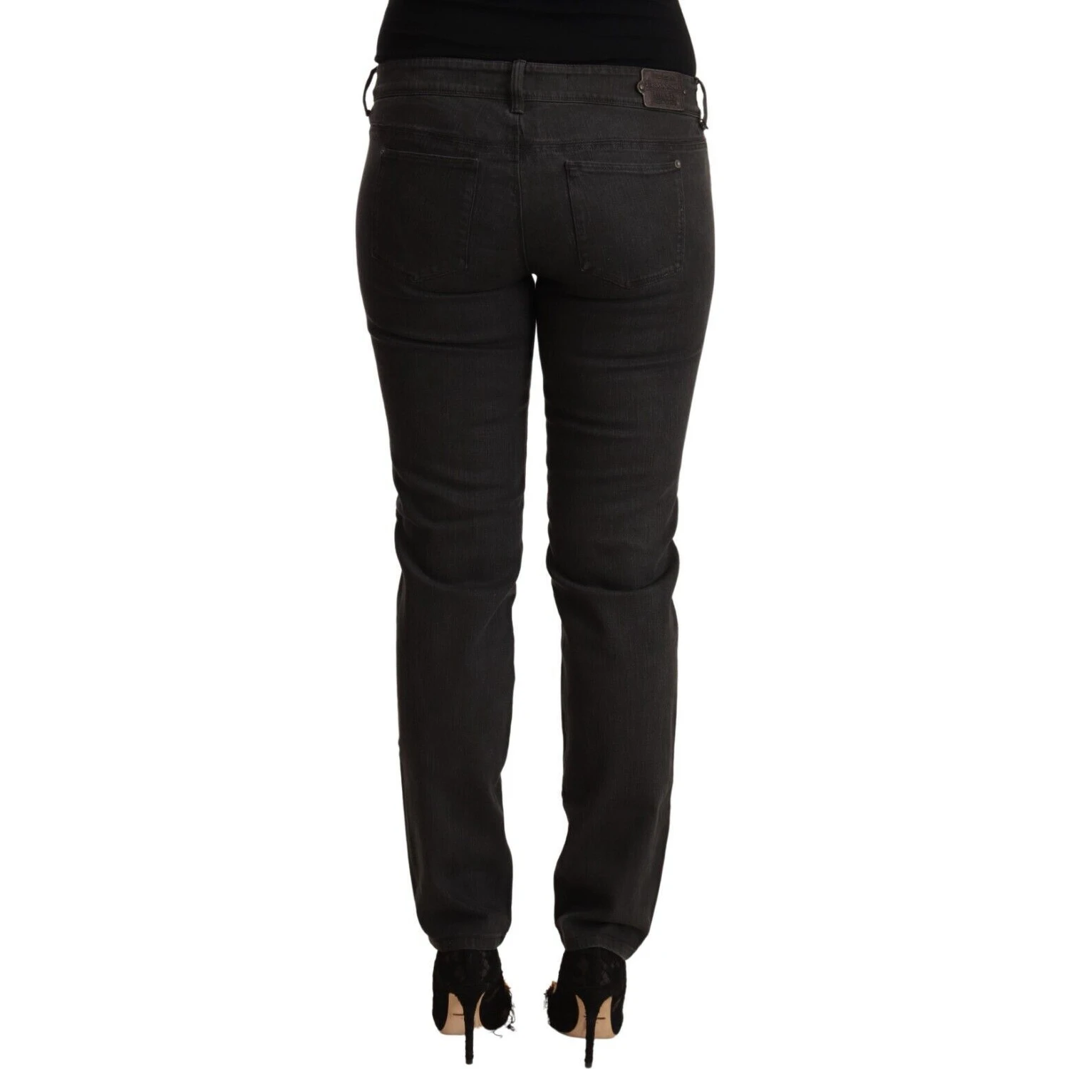 Black Low Waist Skinny Denim Cotton Jeans
