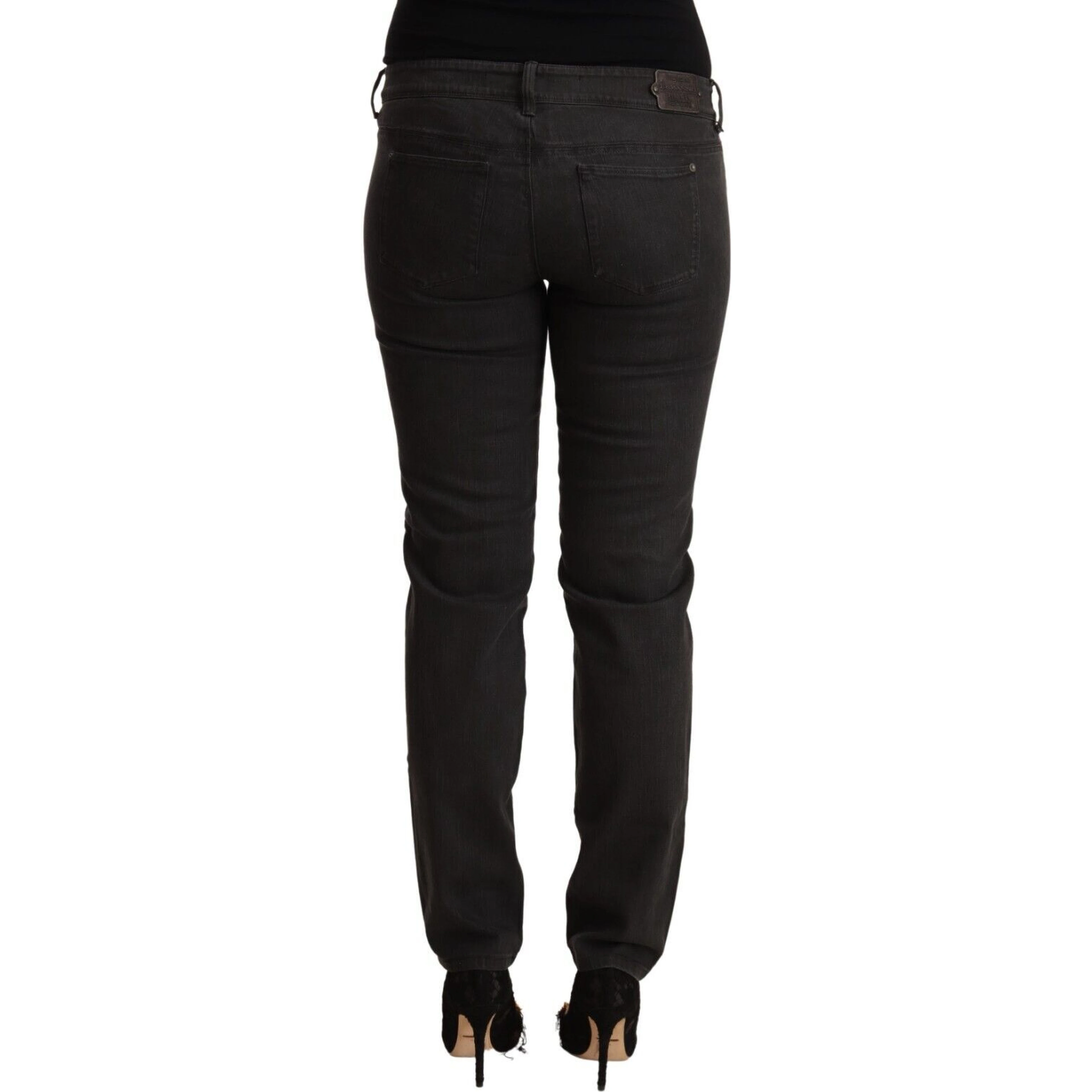 Black Low Waist Skinny Denim Cotton Jeans