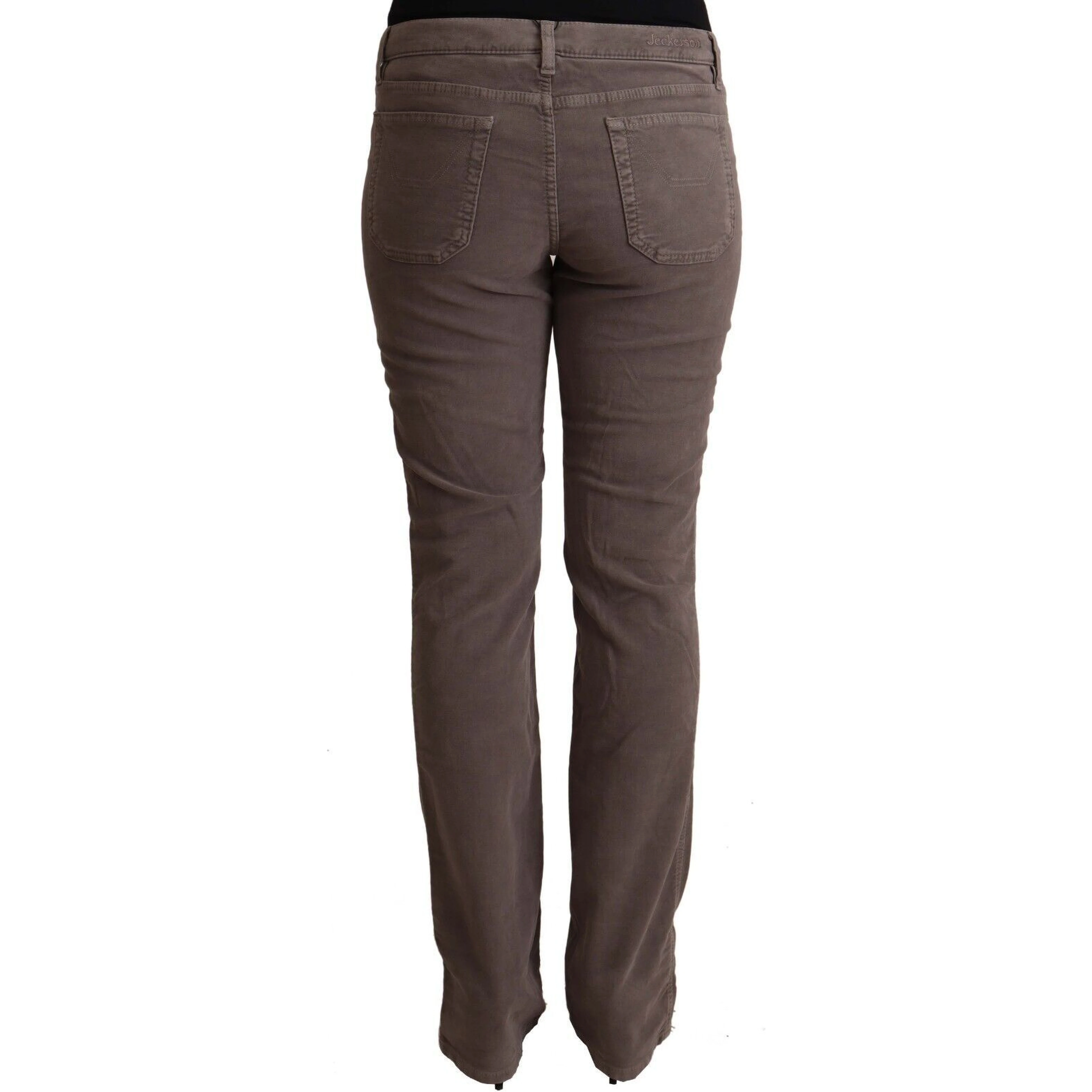 Brown Cotton Low Waist Iconic Patches Leg Denim Jeans
