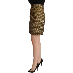 Black Gold A-line Above Knee Casual Skirt