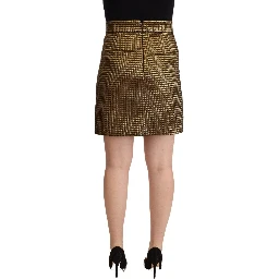 Black Gold A-line Above Knee Casual Skirt