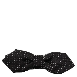 Black White Polka Dot Adjustable Neck Papillon Bow Tie