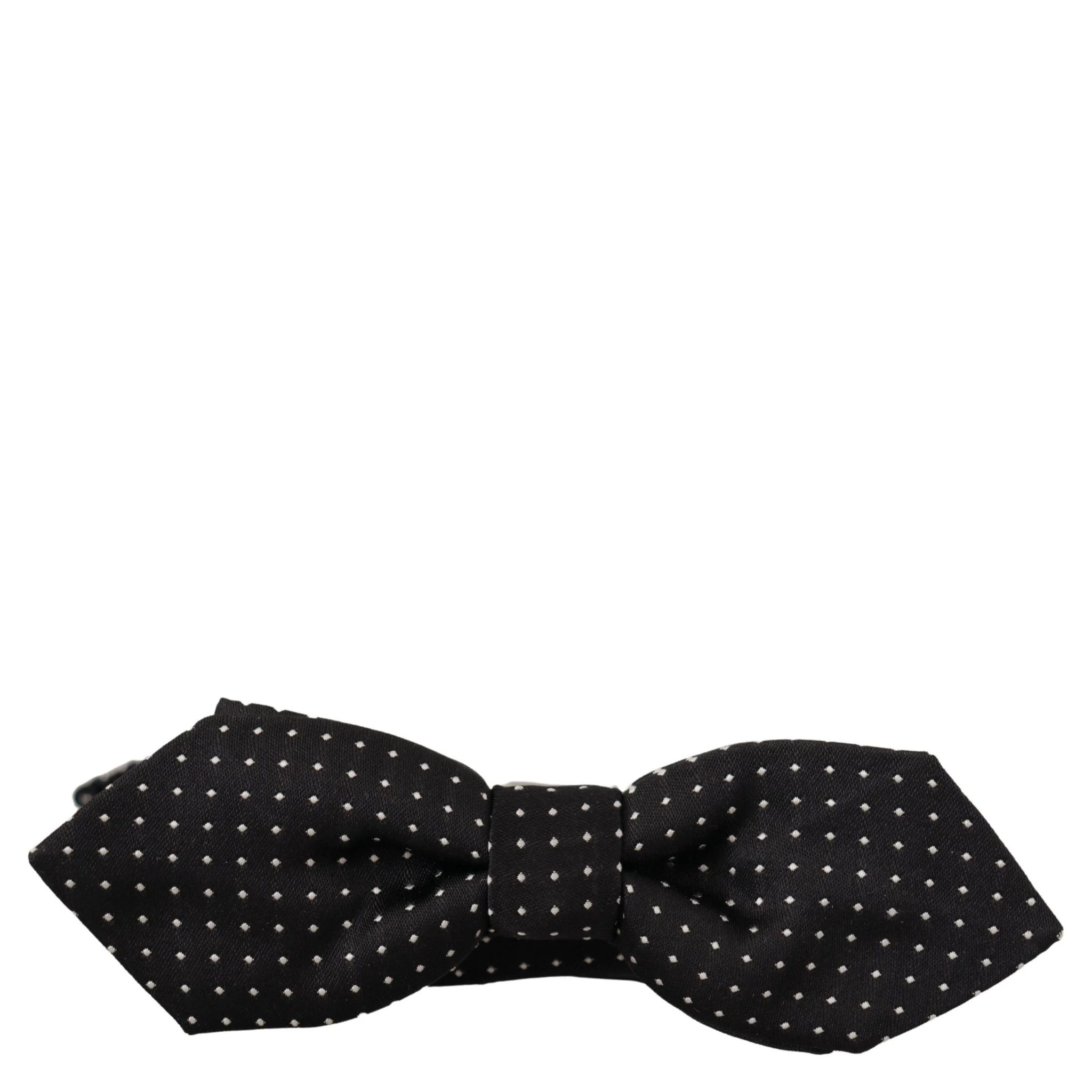 Black White Polka Dot Adjustable Neck Papillon Bow Tie