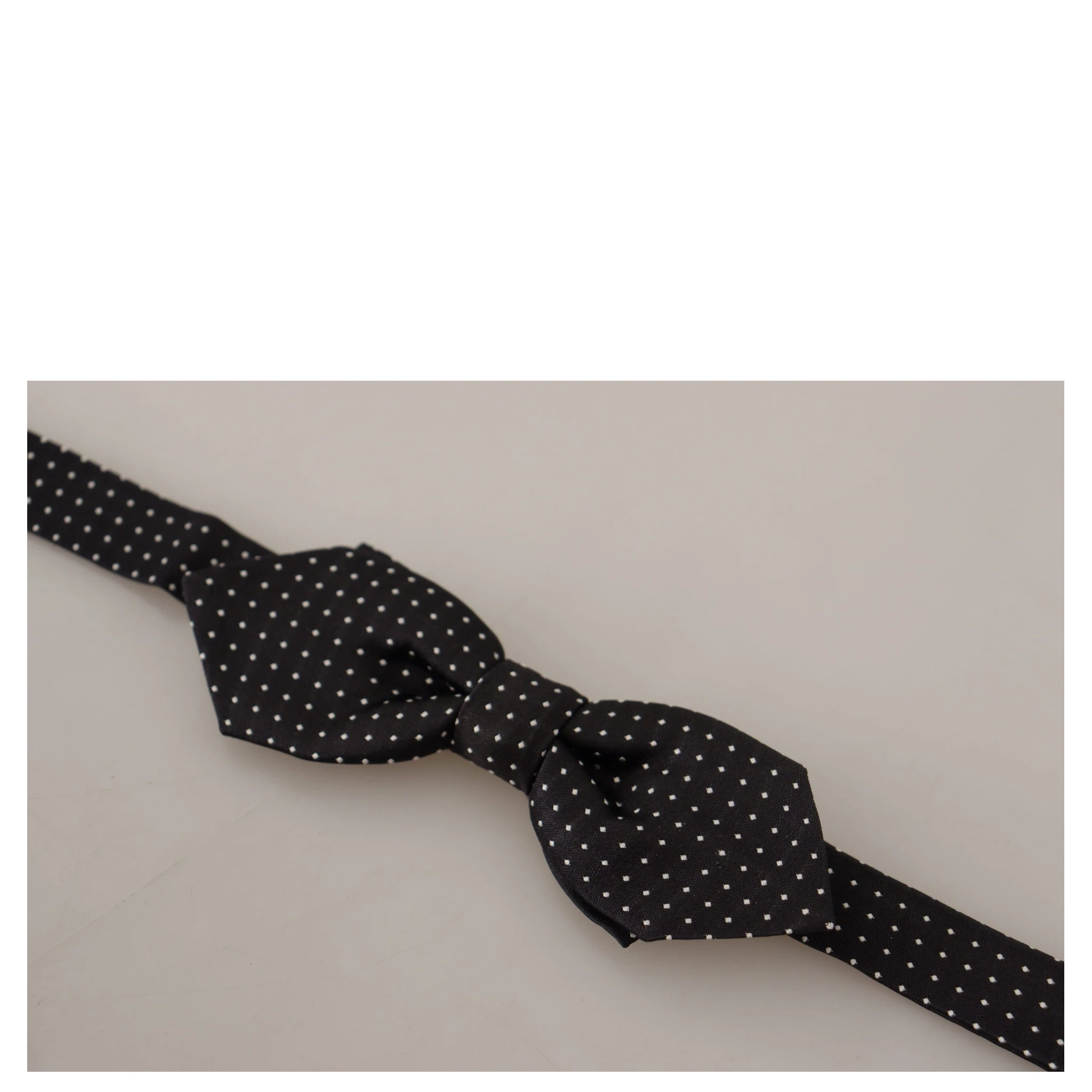 Black White Polka Dot Adjustable Neck Papillon Bow Tie