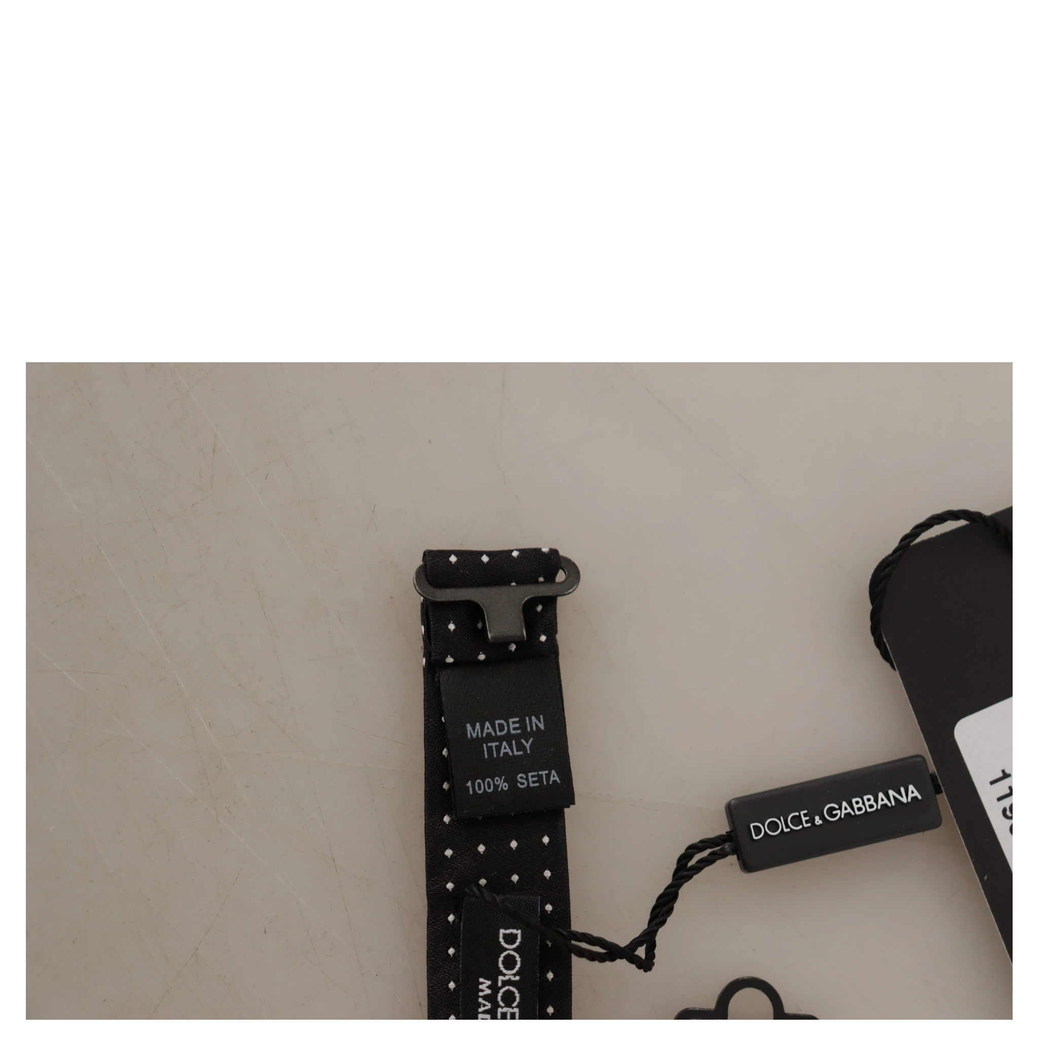 Black White Polka Dot Adjustable Neck Papillon Bow Tie