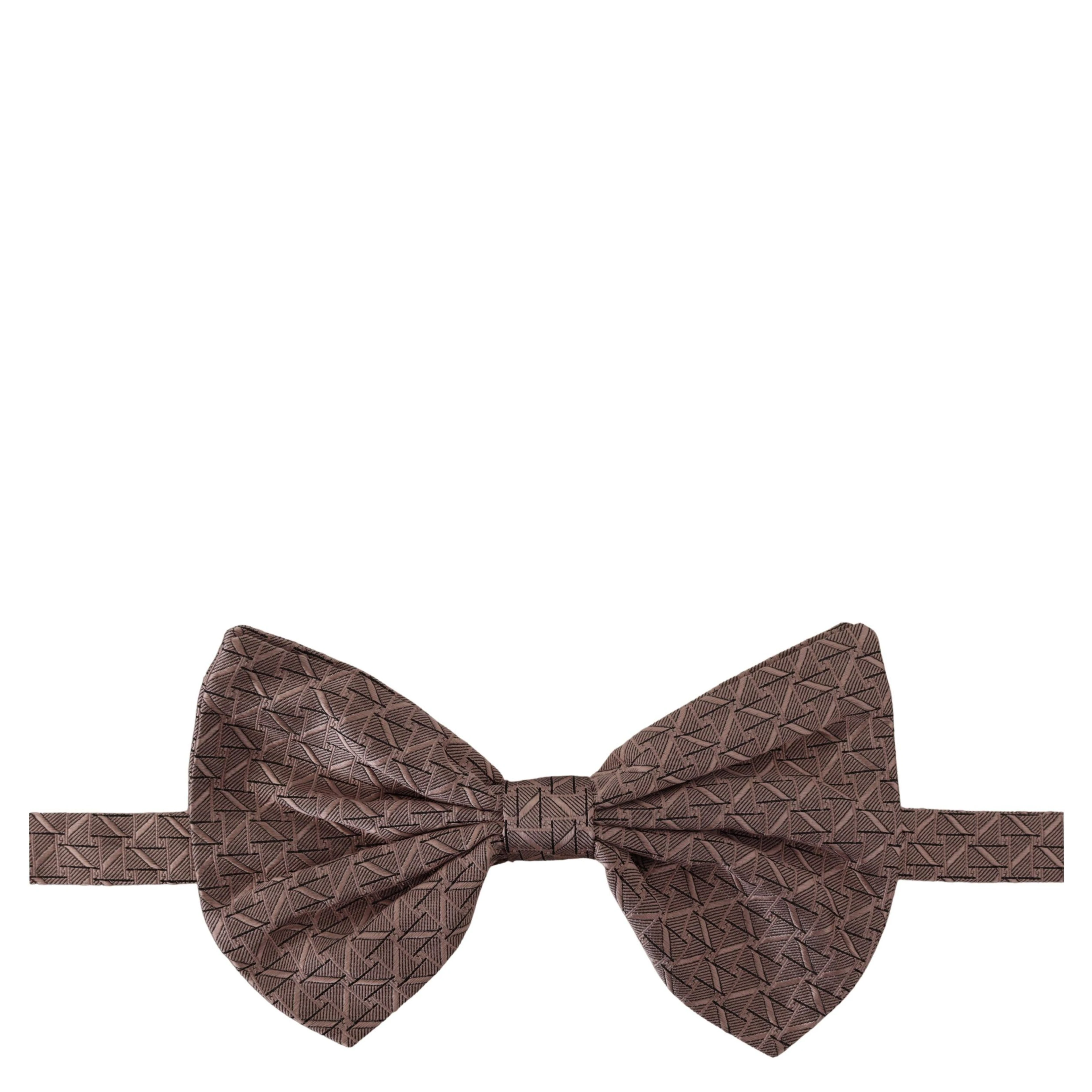 Gray Fantasy Print Adjustable Neck Papillon Bow Tie