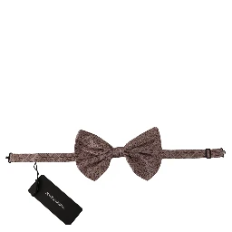 Gray Fantasy Print Adjustable Neck Papillon Bow Tie